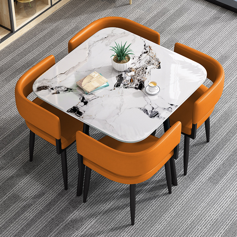 Bright rock slab-orange leather