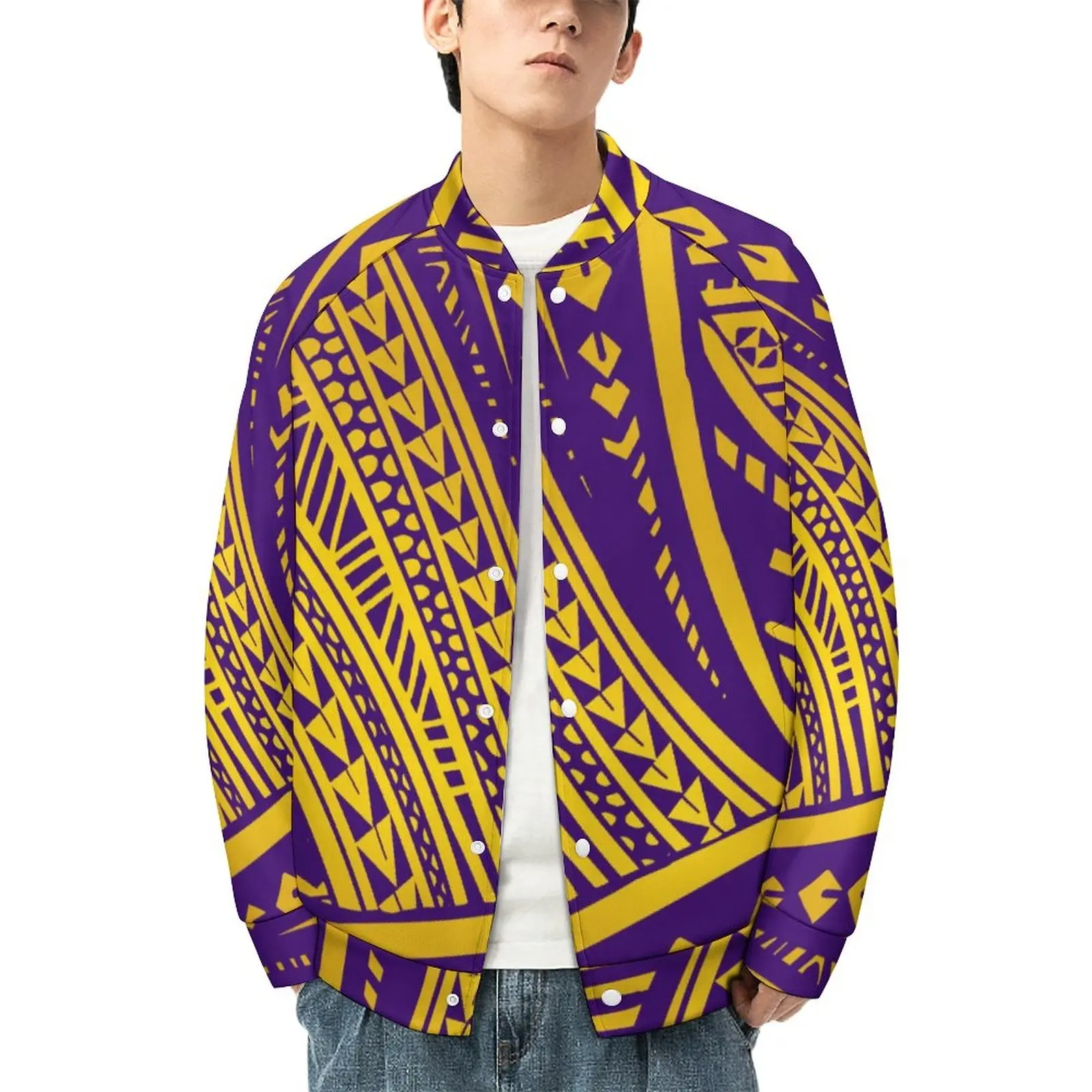 high quality designer clothes long sleeve winter samoa button bomber jacket men big size fleece fashion Baseball Jacket