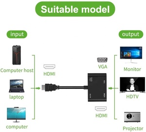 Convertidor de Adaptador de Audio Jack 4K 60Hz HDMI y VGA 3,5mm, para ordenador de escritorio, portátil, Monitor, proyector, etc. - Product Image 4