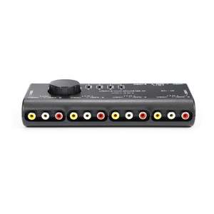 Conmutador de señal de Audio y vídeo 4 en 1, Selector de 4 vías con Cable RCA para televisión, DVD, VCD y TV