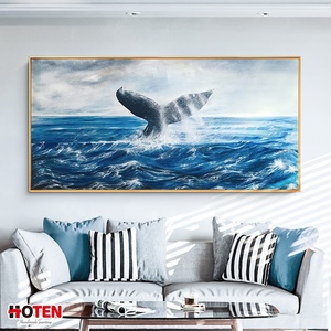 <strong>Whale</strong> Wave <strong>Oil</strong> Painting 100% Hand-painted Modern Decorative Paintings Large Size Custom Hanging Paintings - Product Image 3