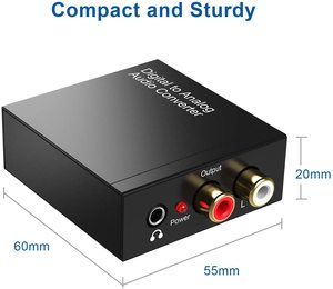 Convertidor de audio digital a analógico de Venta caliente Digital SPDIF óptico (Toslink) a analógico L/R RCA y convertidor DAC Jack de 3,5mm - Product Image 2