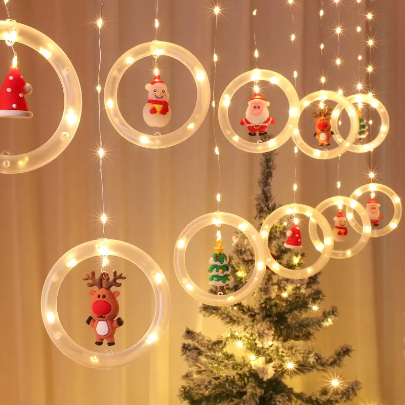 Forniture per decorazioni di luci natalizie a LED luci per alberi di natale ornamento di natale Navidad corda per tende a sospensione 2023