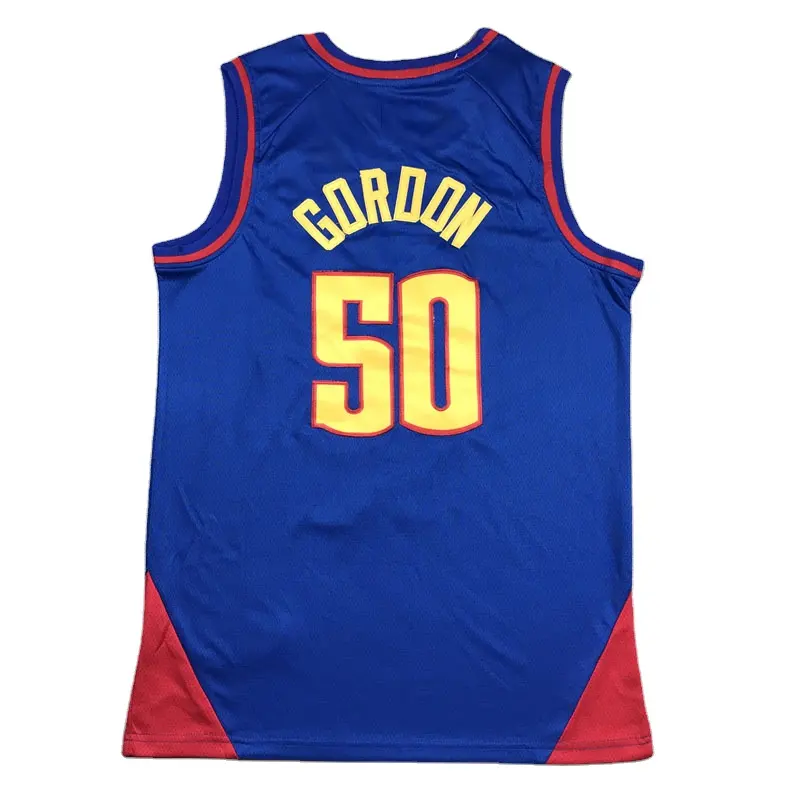 Özelleştirilmiş #50 GORDON mavi basketbol erkek ve kadın mavi baskı üniforma