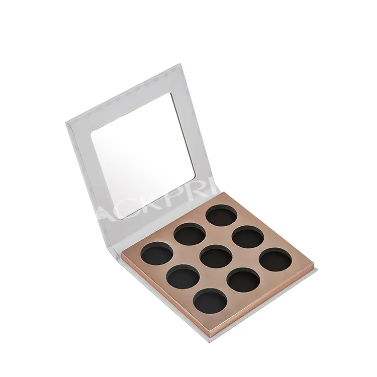 Caja de cartón con tapa de cierre magnético para cosméticos, caja de paleta de sombra de ojos vacía de 9 colores con logotipo personalizado