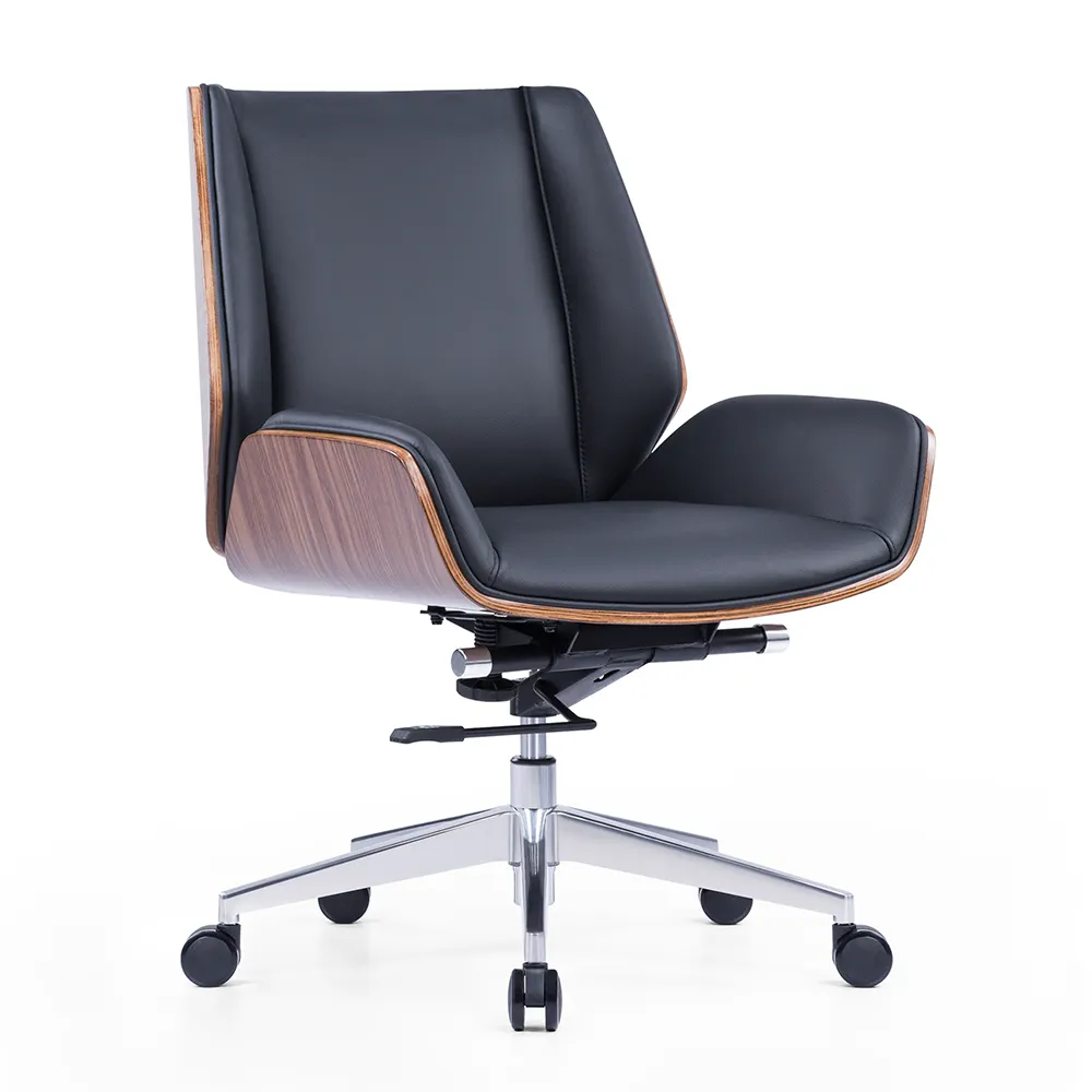 Cadeira de escritório executiva ergonômica luxuosa moderna, cadeira giratória de couro, confortável e clássica, cadeira giratória executiva