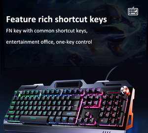 Nuevo combo de teclado y ratón con cable para juegos, luz trasera de sensación mecánica para PC, luz LED de arcoíris de escritorio - Product Image 4