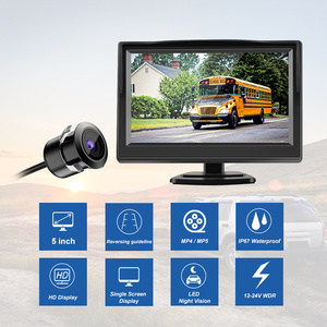 Monitor de coche plegable de 4,3 pulgadas, cámara de pantalla LCD TFT, sistema de aparcamiento para monitores retrovisores de coche, NTSC PAL - Product Image 2