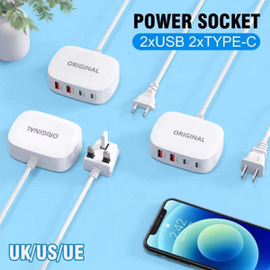 AU/abd/İngiltere/ab Android telefon şarj çok 4 Port Usb Adapte hızlı Qc 3.0 şarj hızlı şarj Qc3.0 telefon şarj - Product Image 4