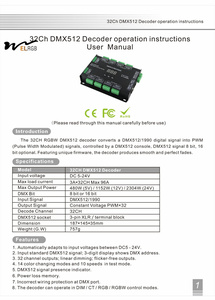 32 Kanäle 96 A RGBW DMX 512 LED-Decoder Controller DMX-Dimmer DC5-24V RGBW RGB LED-Licht 8 Bit/16 Bit