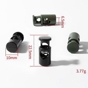 Toggles Stop Conical Spring Wholesale Barrel <strong>Elastic</strong> Double <strong>String</strong> Metal Draw Cord End Lock Rope Stopper for Clothing - Product Image 1