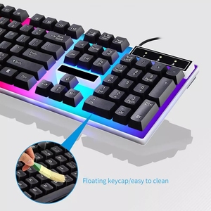 Teclado y ratón G21B con cable, conjunto de teclado y ratón con sensor mecánico emisor de luz USB, cruce de bordes para ordenador pc, novedad - Product Image 6
