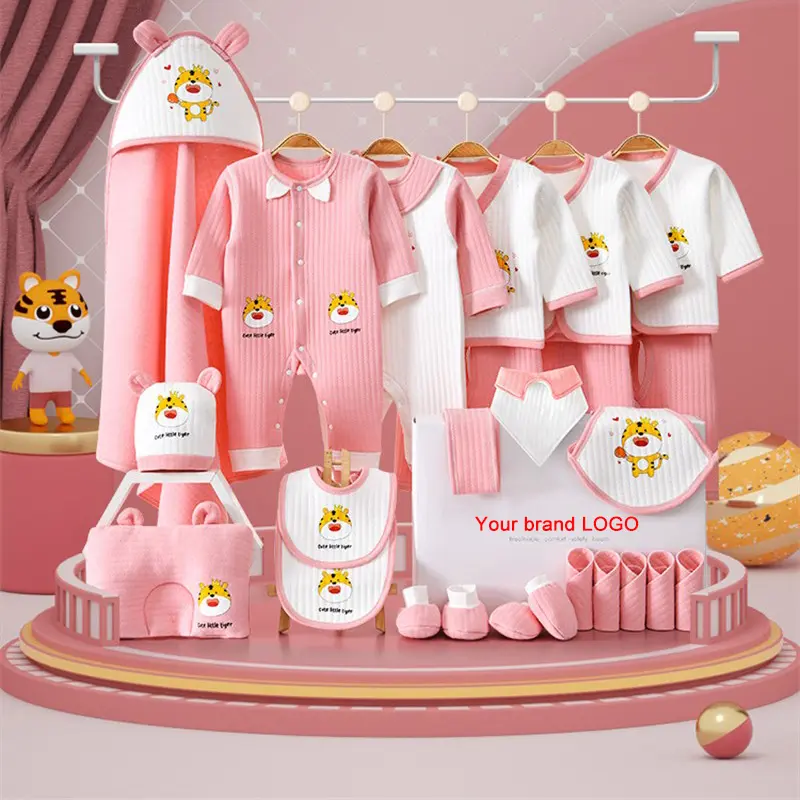 0-9M infant wrap newborn gift set Baby Products 18 22 24 25 Pieces Baby Girl Romper Organic Newborn Clothes Baby Gift Set