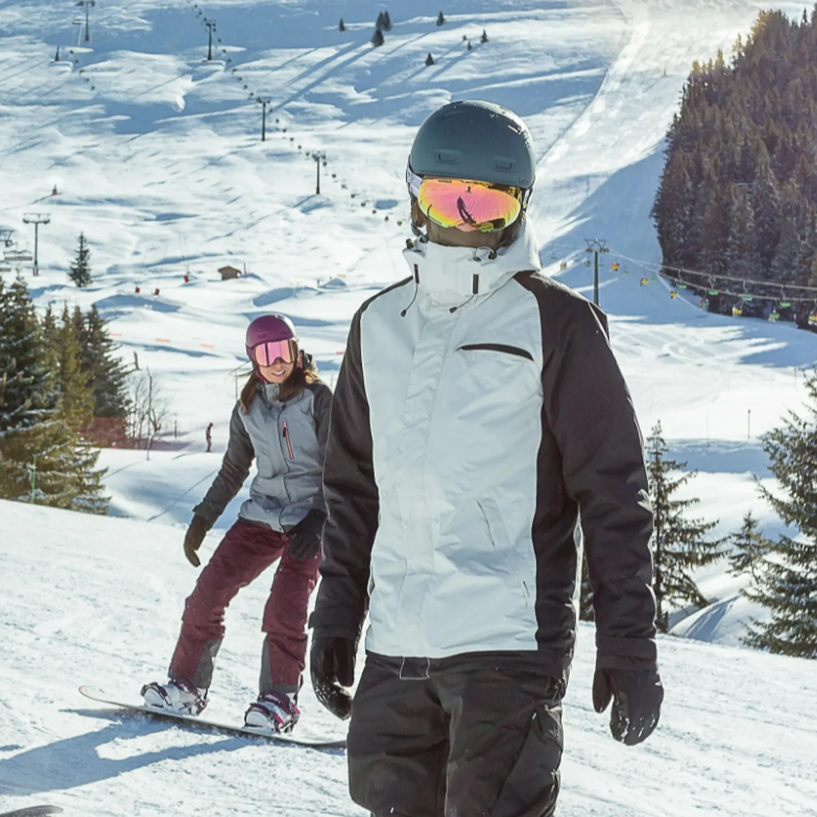 Kunden spezifische wind dichte wasserdichte Ski jacke Herren kälte beständige Herren-Schnee jacke aus Polyester mit durchgehendem Reiß verschluss und Kapuzen-Snowboard jacke