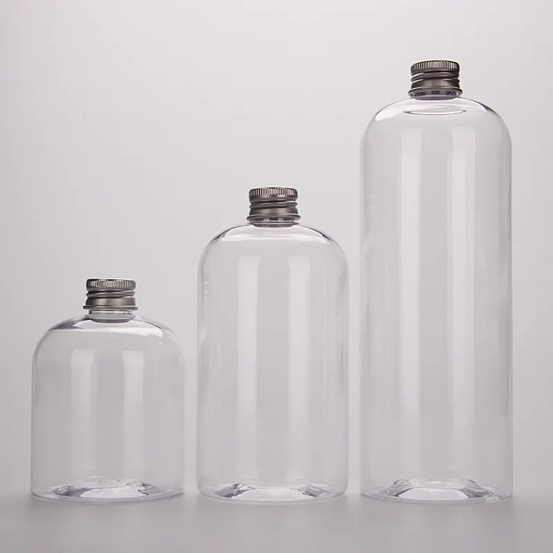 Garrafa de spray de plástico para animais de 500ml, garrafa cilíndrica personalizada 500g, transparente, pet, shampoo, com tampa de spray