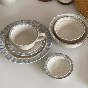 Hiện đại màu xanh khói gốm bộ đồ ăn thiết lập món ăn sâu súp và bát cơm nhiều người tấm và bát cho bữa tiệc cho hộ gia đình sử dụng - Product Image 4