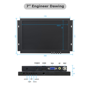 7 Zoll 1024*600 Open Frame Raspberry PI Touchscreen-Monitor für den industriellen Einsatz