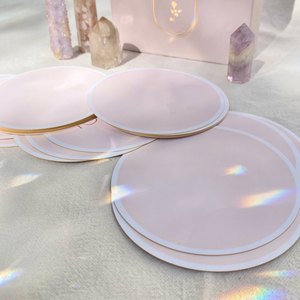 Pink Gold Foiled Positive Positive Affirmations Tarot Card Oracle Affirmation Round Tarot Cards