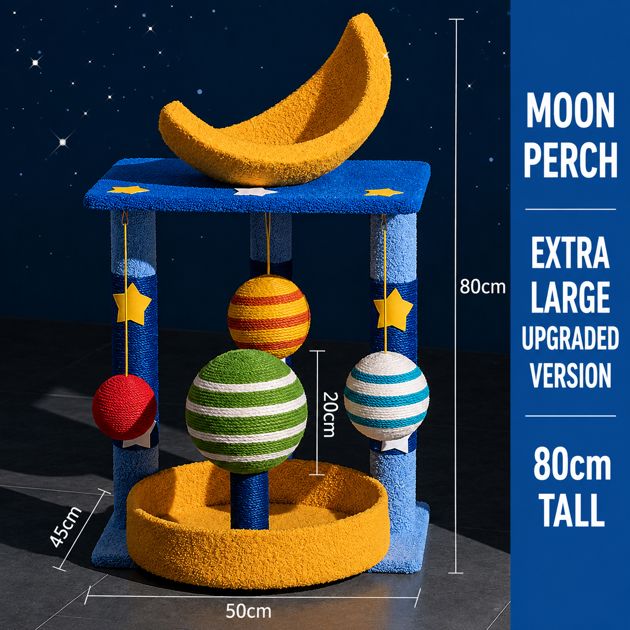 Aire de jeux pour chat étoilé de grande taille + nid de lune