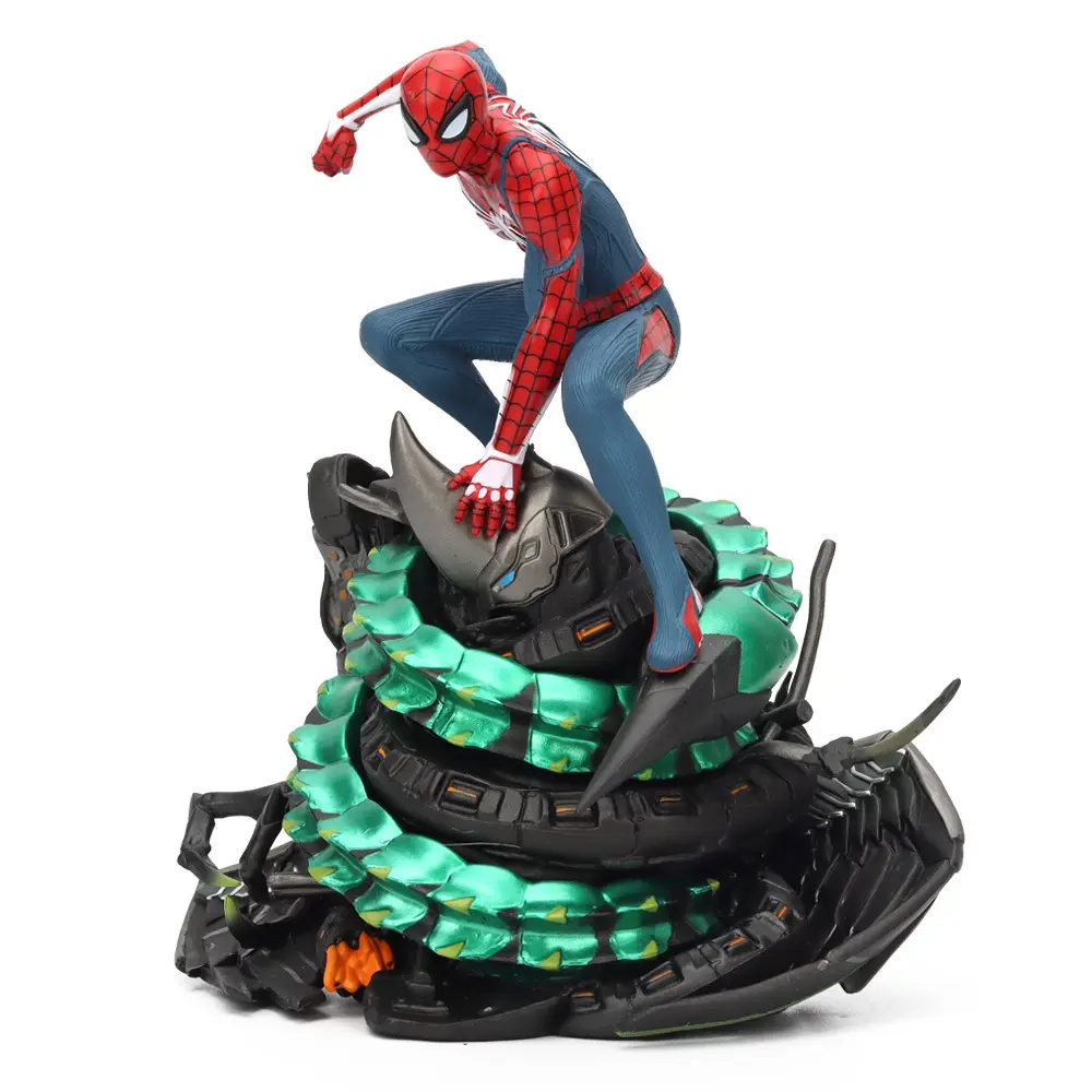 Venta al por mayor Anime Figuras 3D Pvc Dibujos animados Hechos A Mano Iron SpiderMan PS4 Juego Decoraciones Modelo 19cm