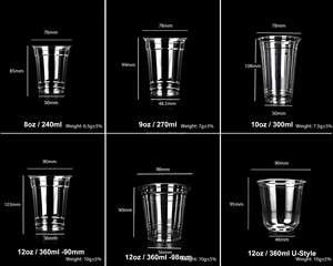 Biyobozunur plastik bardak şeffaf tek kullanımlık temizle PLA soğuk içme sütlü çay fincanları özel Logo baskılı PLA bardaklar temizle - Product Image 5
