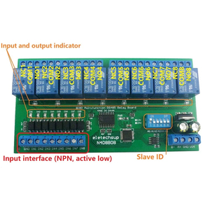 DC 12V 24V 8 ingresso isolato e 8 uscite DIN35 C45 Rail Box UART RS485 modulo relè Modbus RTU scheda di comando