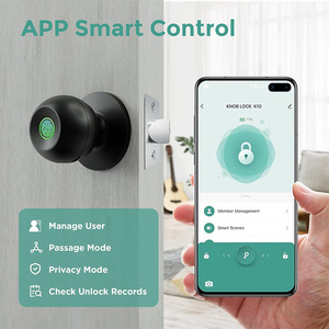 Smart Door Knob Fingerprint Door <strong>Lock</strong> Smart <strong>Lock</strong> with App Control <strong>Blue</strong> Door <strong>Lock</strong> for Home - Product Image 5