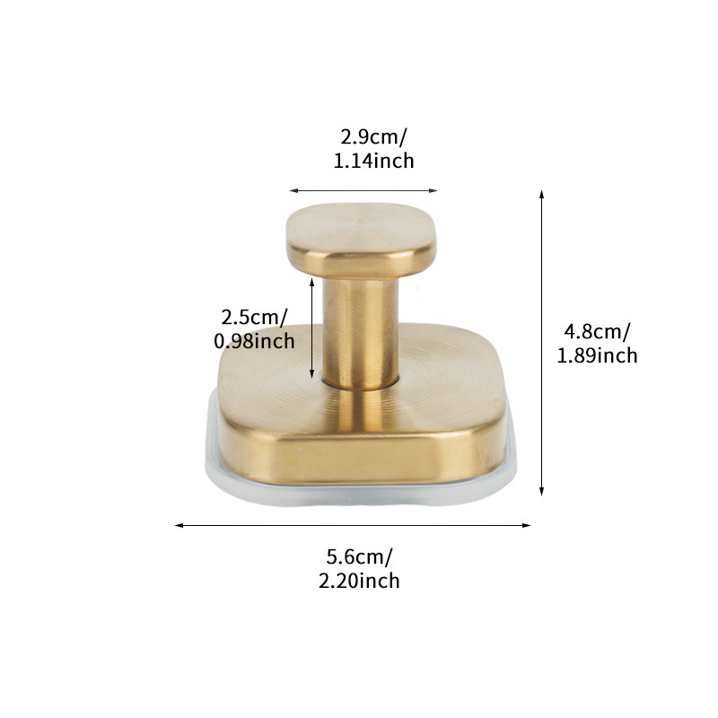 304 Stainless Steel Square Suction Cup - Gold