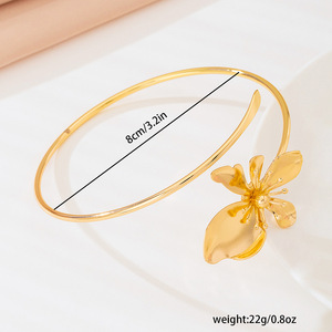Jachon Boho Chic düzensiz çiçek kadınlar için kol manşet açık bilezik plaj tatil rahat günlük aksesuar - Product Image 5