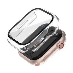 Apple Watch Series 7用ケース41mm45mm強化ガラススクリーンプロテクター内蔵薄型バンパーフルカバレッジバブルフリーコーブ - Product Image 5