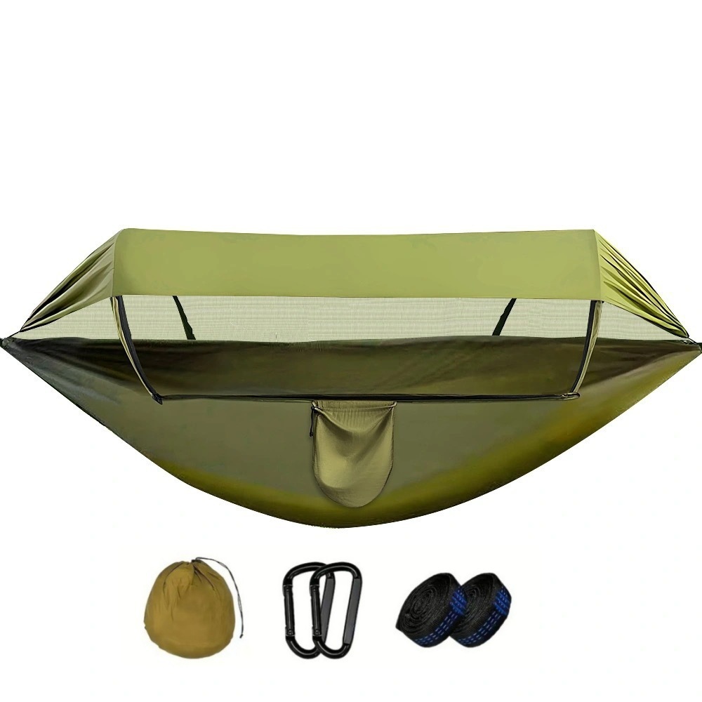 Parasol de 260x140 cm, modelo verde militar, versión de alta gama, con correa de 5 anillas.
