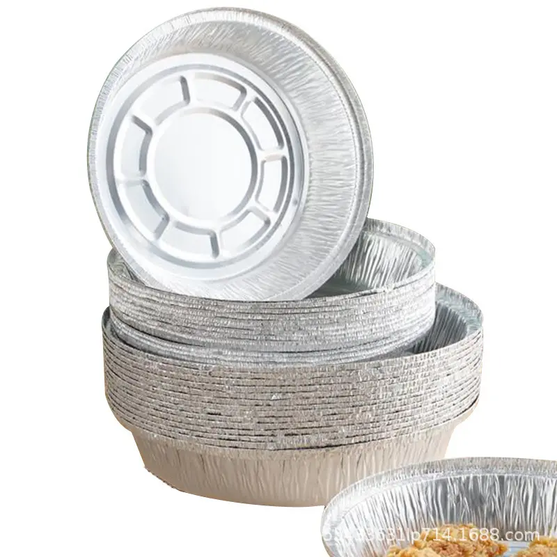 Embalagem de alimentos descartáveis torta alumínio redondo folha assadeiras alumínio recipiente folha alumínio