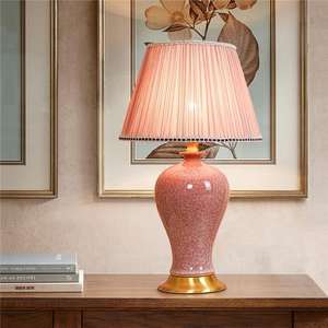 Dẫn đèn bàn American gốm E27 sáng tạo bàn đèn Ice cap cho phòng ngủ phòng khách sạn Văn phòng Phòng phòng đọc sách - Product Image 1