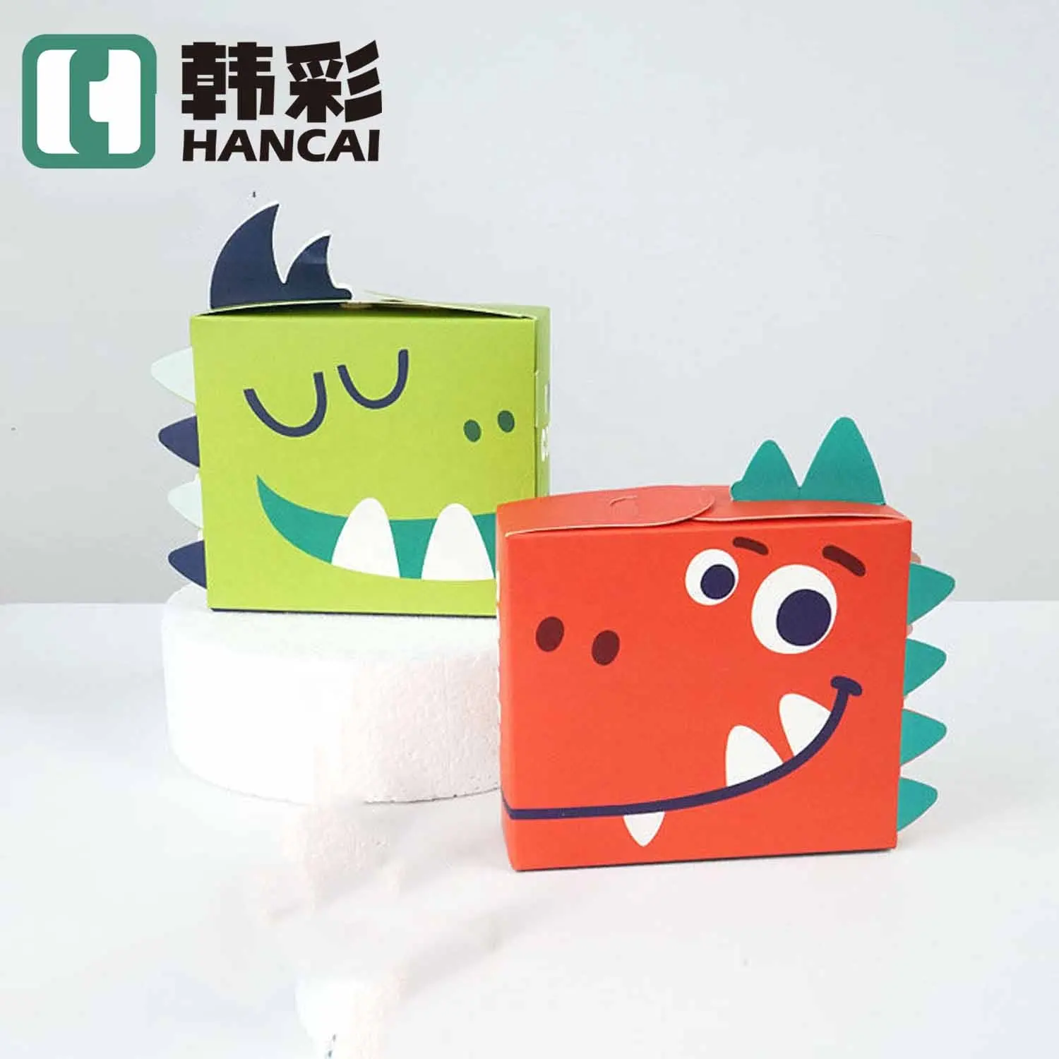 Monsters Box Green Dinosaur Cartoon Animal Candy Cookies Thrive Causemetics Mascara Bag Box