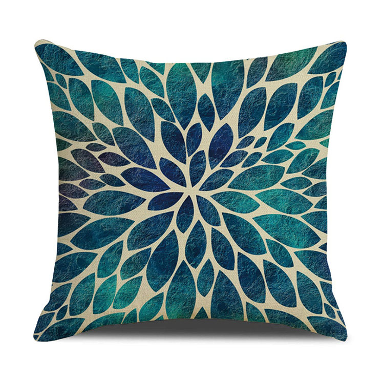 Home Living Room Sofa Cushion Pillowcase Waterproof Antifouling Oilproof Custom Digital Printing Polyester Linen Cushion Cover