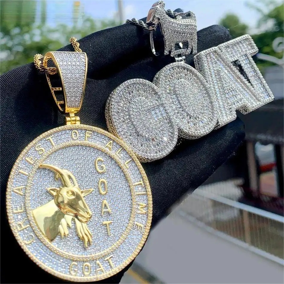 Collana con ciondolo a forma di animale con lettera di capra spessa 5A Cz con nuovo Design