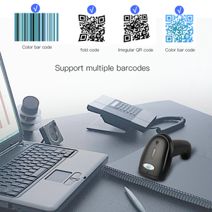 1D/2D Auto QR Code Scanner Gun BT 2,4 GHz Wireless Warehouse Lector de código de barras con interfaz USB Tamaño A4 Producto en stock - Product Image 4