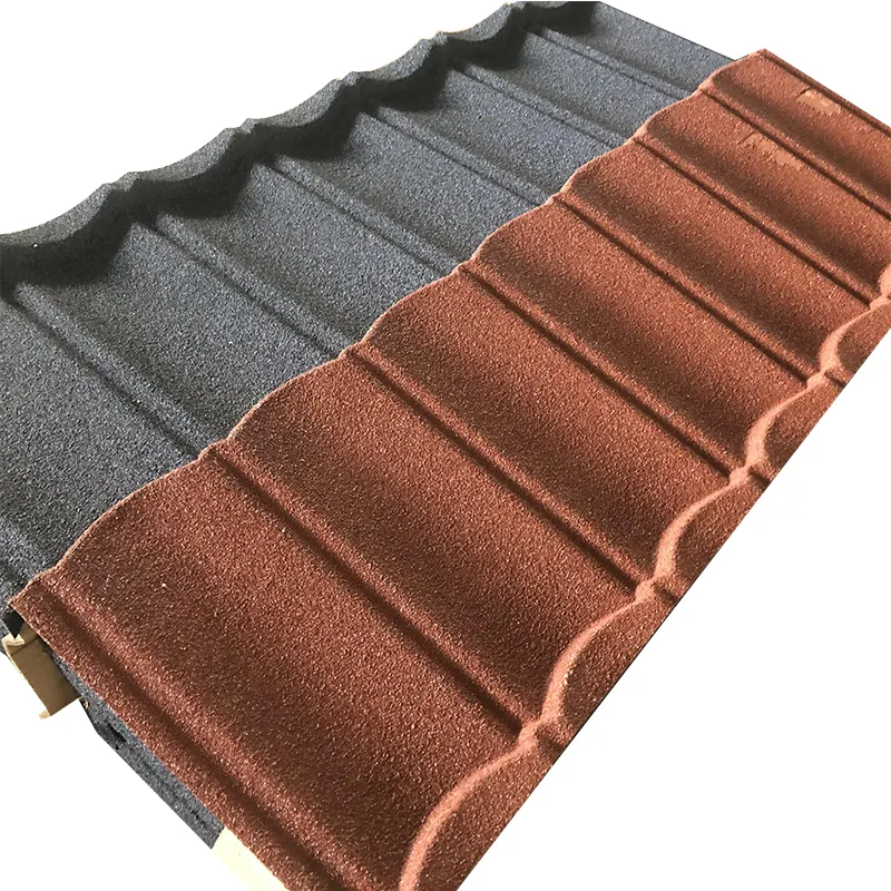 하이 퀄리티 알루미늄 루핑 시트/조명 재료 건물 금속 단일 색상 돌 코팅 지붕 타일