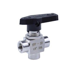 YFP-2B母三通1/8 “1/4” 3/8 “NPT/BSP三通内螺纹气动阀不锈钢阀母三通球阀 - Product Image 4