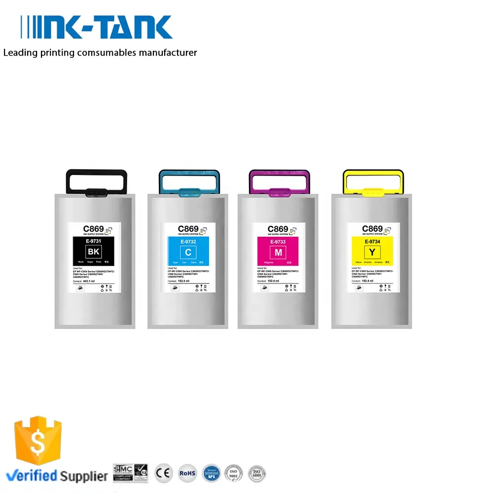 INK-TANK T973 T9731 T9732 T9733 T9734 Premium renk uyumlu mürekkep torbası kartuşu Epson WF-C 860 WF-C 869 serisi