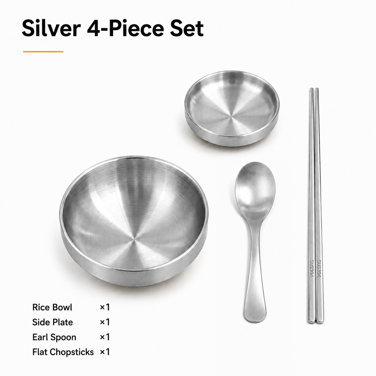Silver-four-piece set