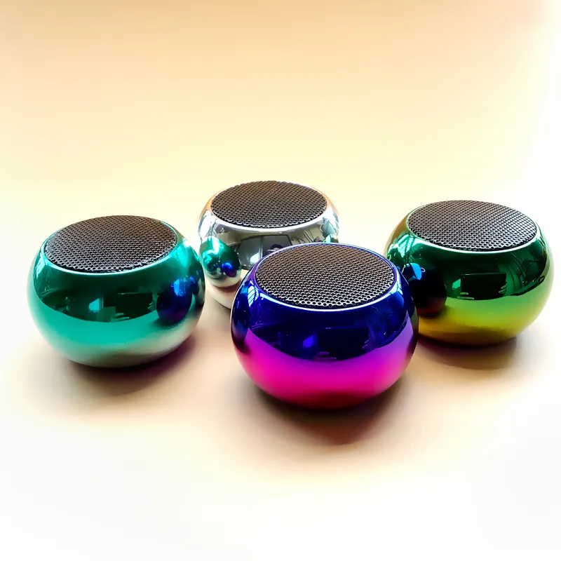 الملونة 3D الصوت جولة الصلب سماعات صغيرة لاسلكية مكبر صوت صغير دعم OEM شعار الطباعة