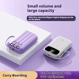 Portable Charger <strong>New</strong> 10000mAh Mini Power Bank LED Display Four Built-in Cables OEM Logo - Product Image 5