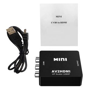 黑色RCA至Hdmi 1080P迷你RCA复合CVBS视频音频转换器适配器PAL/NTSC影音至Hdmi转换器适配器，适用于PS3/STB