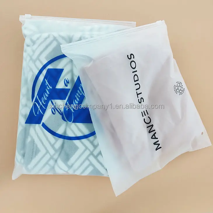Benutzer definierte Kleidung Verpackung T-Shirt Zip Lock Kunststoff Reiß verschluss Biologisch abbaubare gefrostete Reiß verschluss tasche für Kleidung
