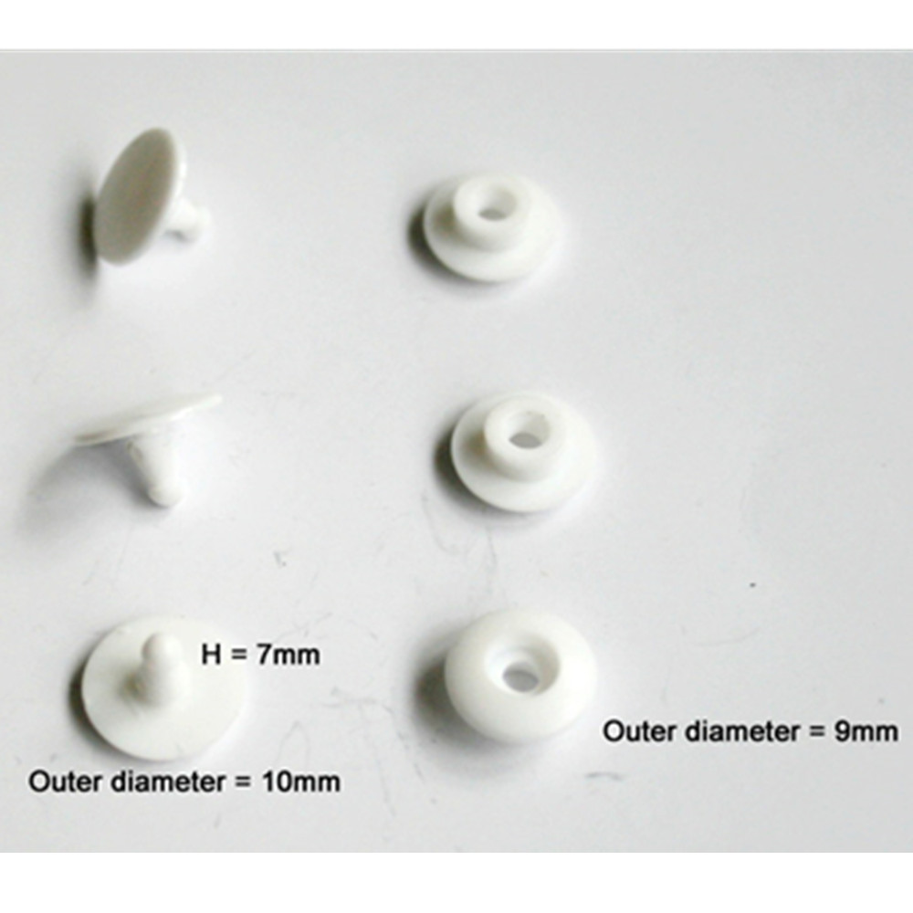 Blanc, mâle dia 9mm, femelle 10mm