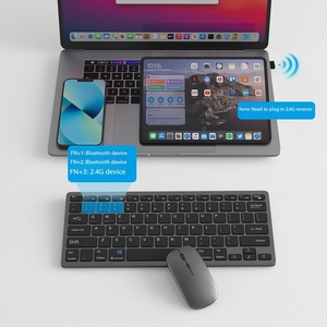 Juego de ratón y teclado inalámbrico retroiluminado RGB recargable portátil ultrafino, conexión USB Mini para PC, ordenador portátil de escritorio - Product Image 4
