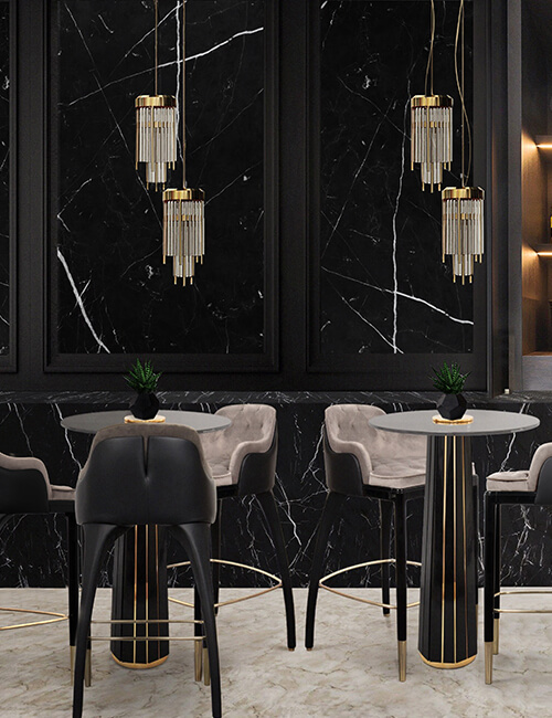 Golden modern crystal chandelier simple and light luxury restaurant small bar chandlers pendant lights