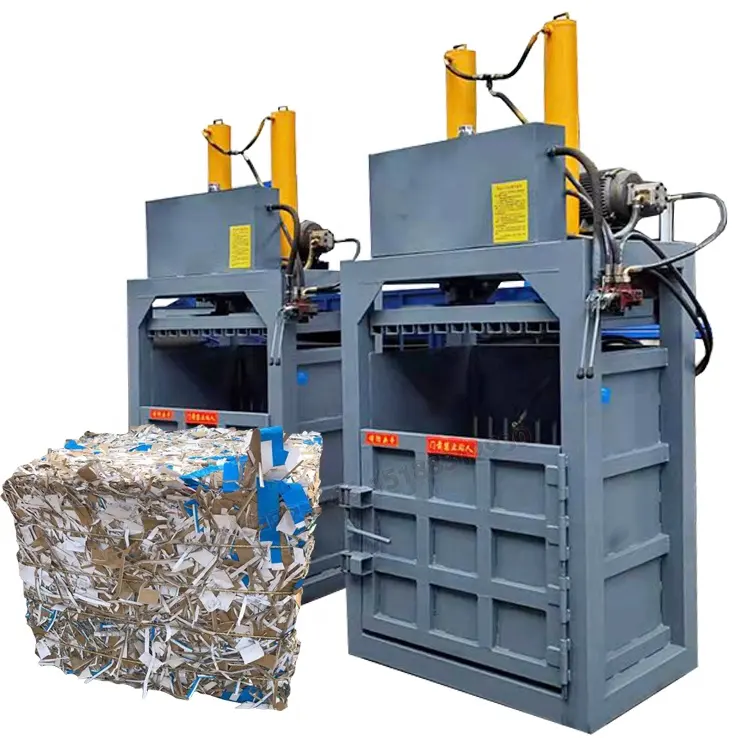 Máquina de compresión de papel de desecho, embalaje hidráulico de doble cilindro de 60T, para reciclaje de latas de estaño