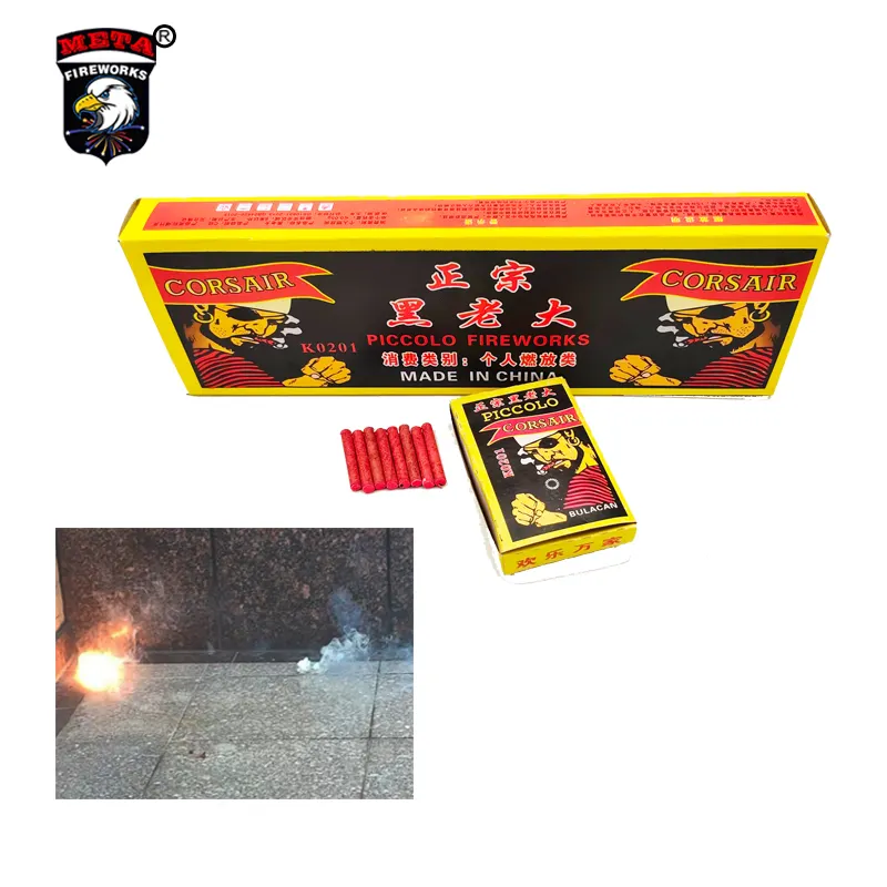 Sıcak satış Thunder kraker Corsair Piccolo Fireworks kek havai fişek kırmızı renk Bangers K0201 havai fişek maç kraker